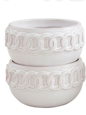 MUD PIE NWT chain link tidbit set -white